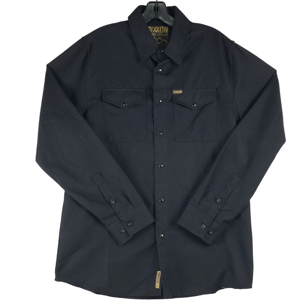Dixxon Flannel Company Shirt Mens M Black Snap Front Western Work Dual Pocket LS